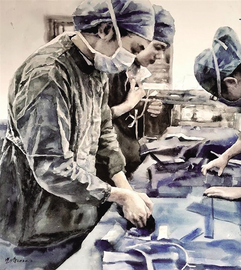 《齐心协力》（粉画）    史涛作